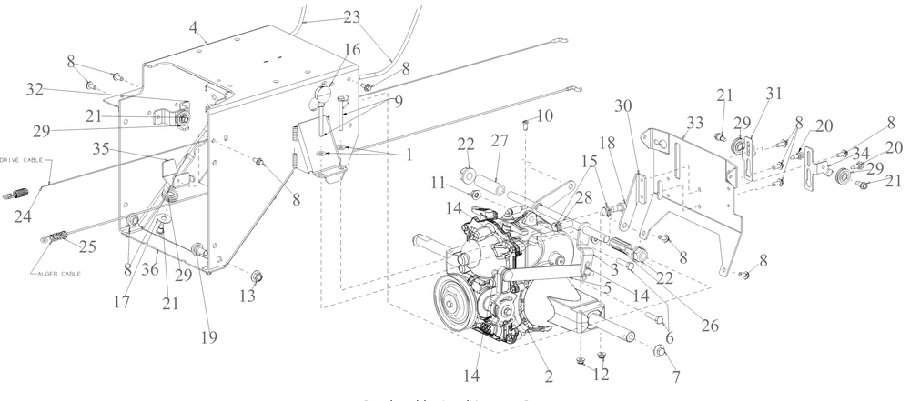 Transmission Diagram and Parts List for 3X34-INCHMAXH (31AH8M4VB10)(2023) Cub Cadet Snow Blower